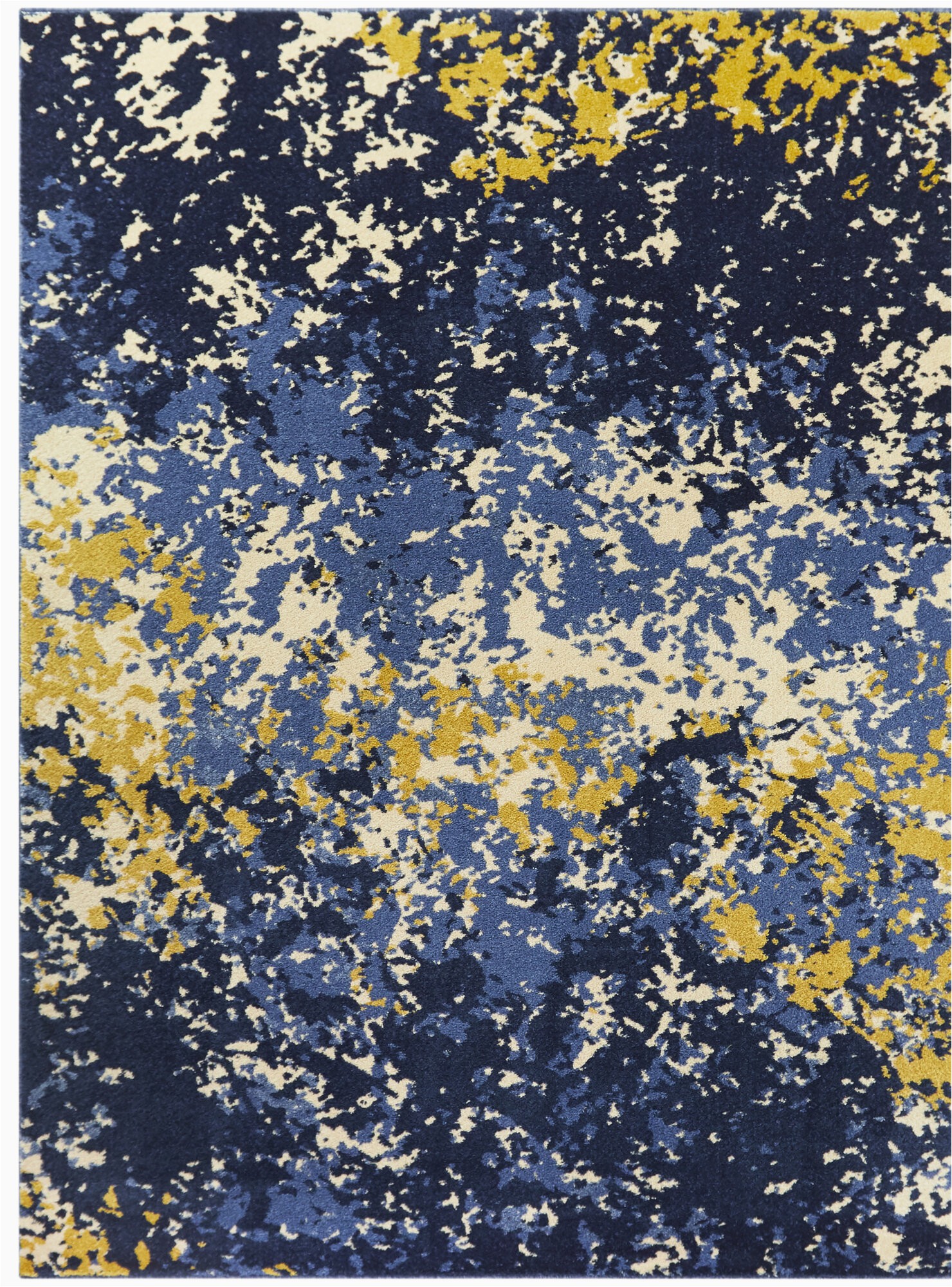 Navy Blue Abstract Rug Luper Abstract Navy Yellow area Rug