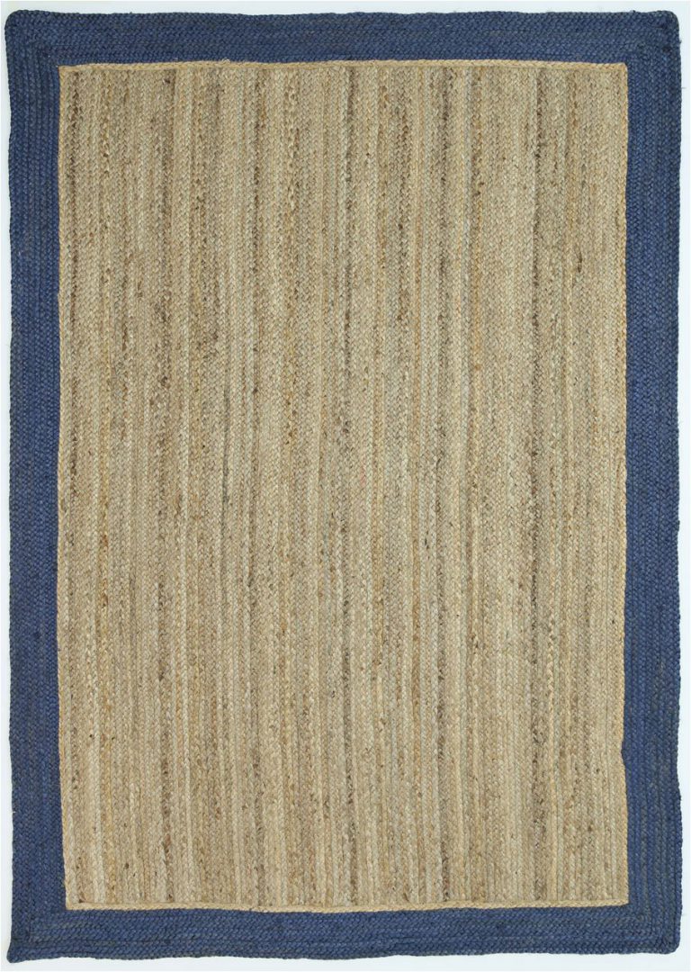 Navy Blue Border Rug Hampton Navy Blue Border Jute Rug Floorsome