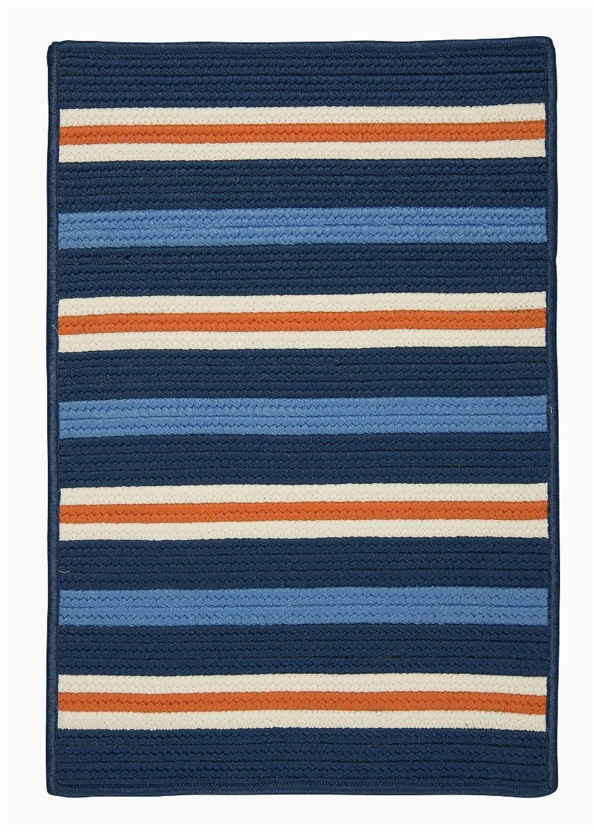 Navy Blue Braided Rugs Painter Stripe Set Sail Blue Outdoor Braided Rectangular Rugs