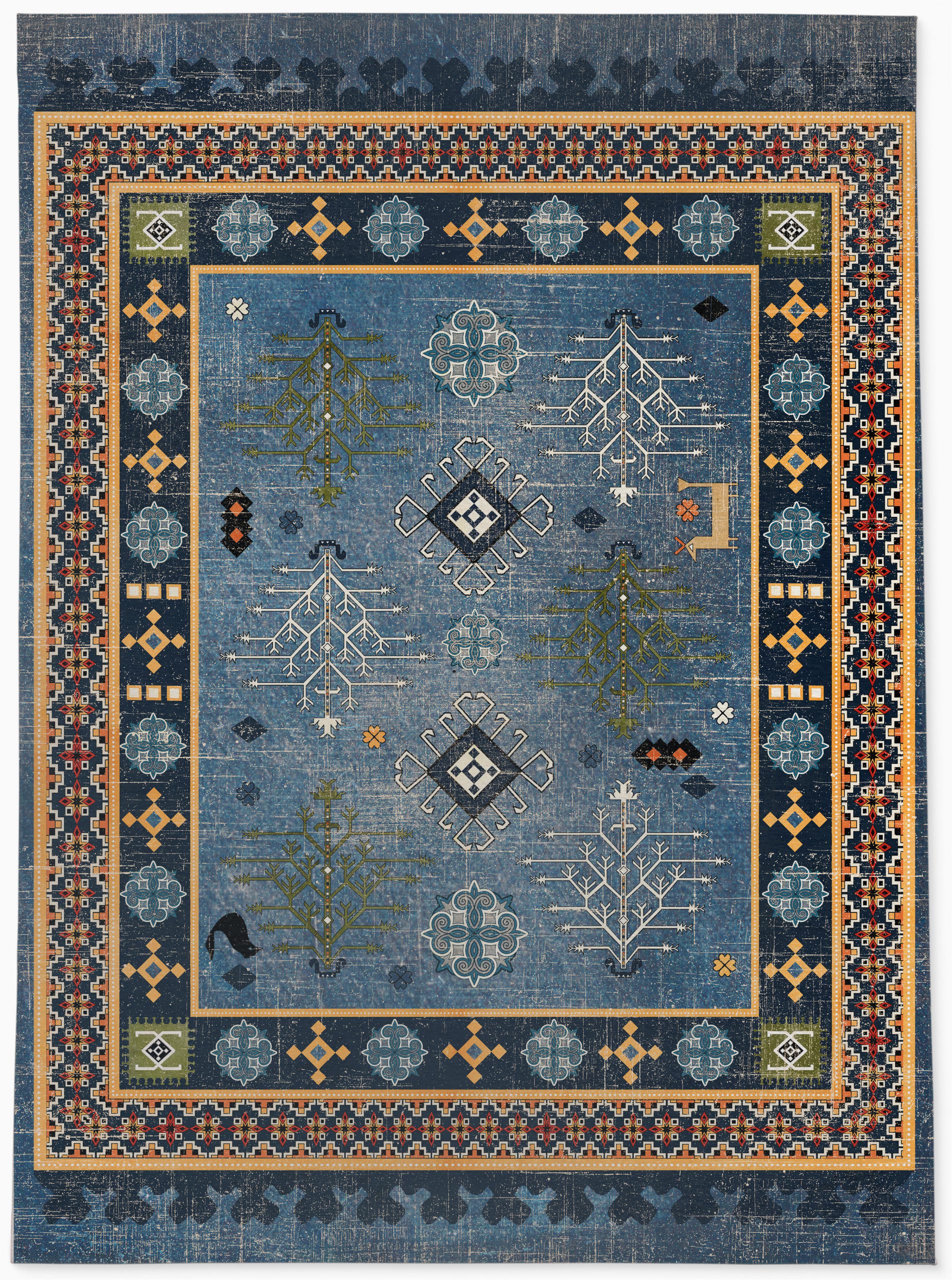 Navy Blue Gold Rug Lunnard Navy Gold Blue Rug