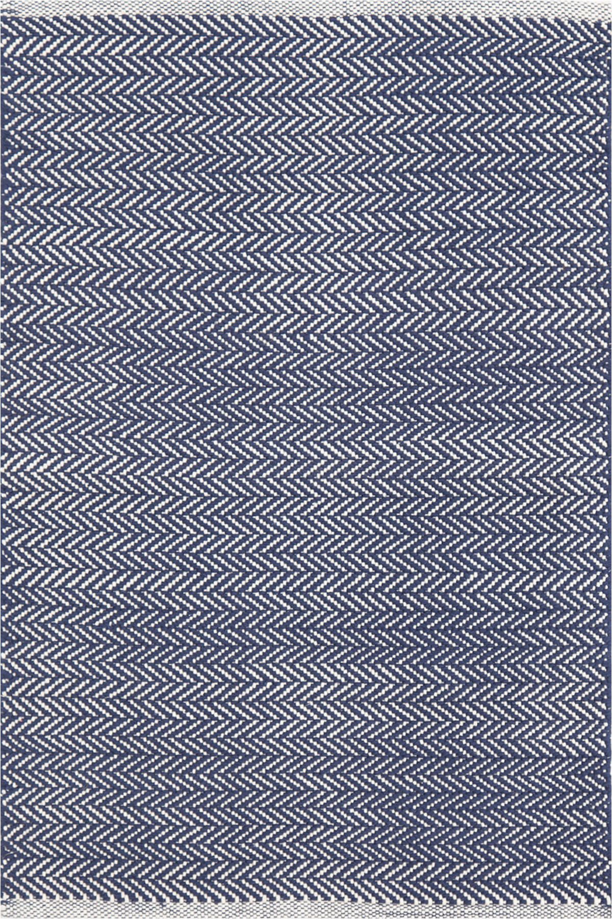 Navy Blue Herringbone Rug Herringbone Indigo Woven Cotton Rug