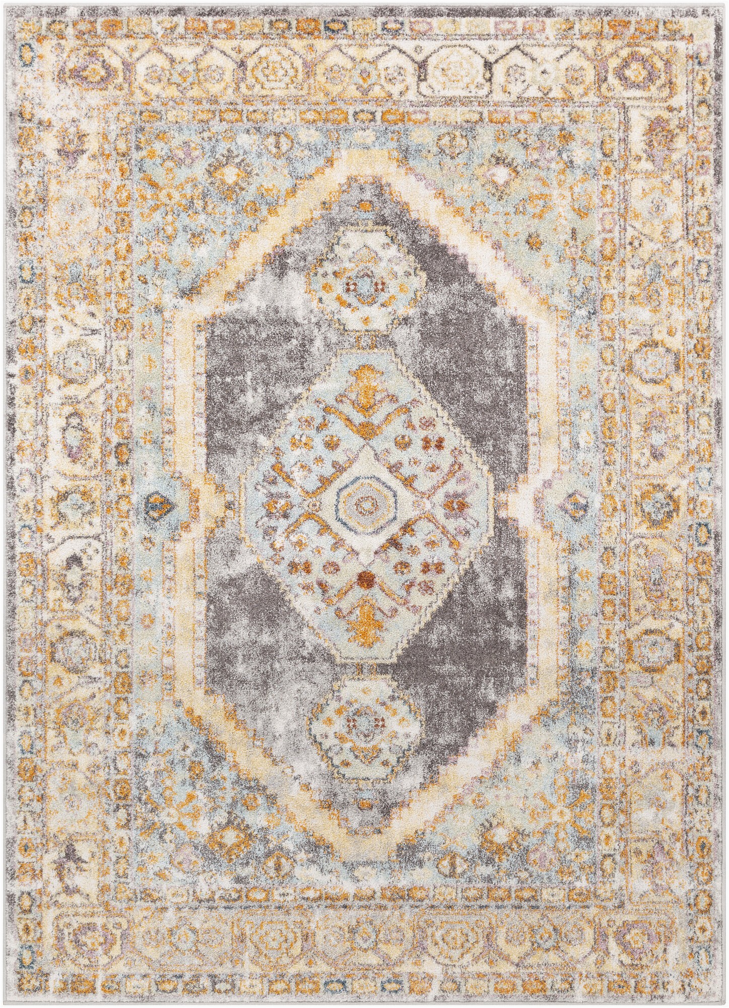 Non Slip area Rugs for Elderly Mclaglen Updated Traditional Beige Charcoal area Rug