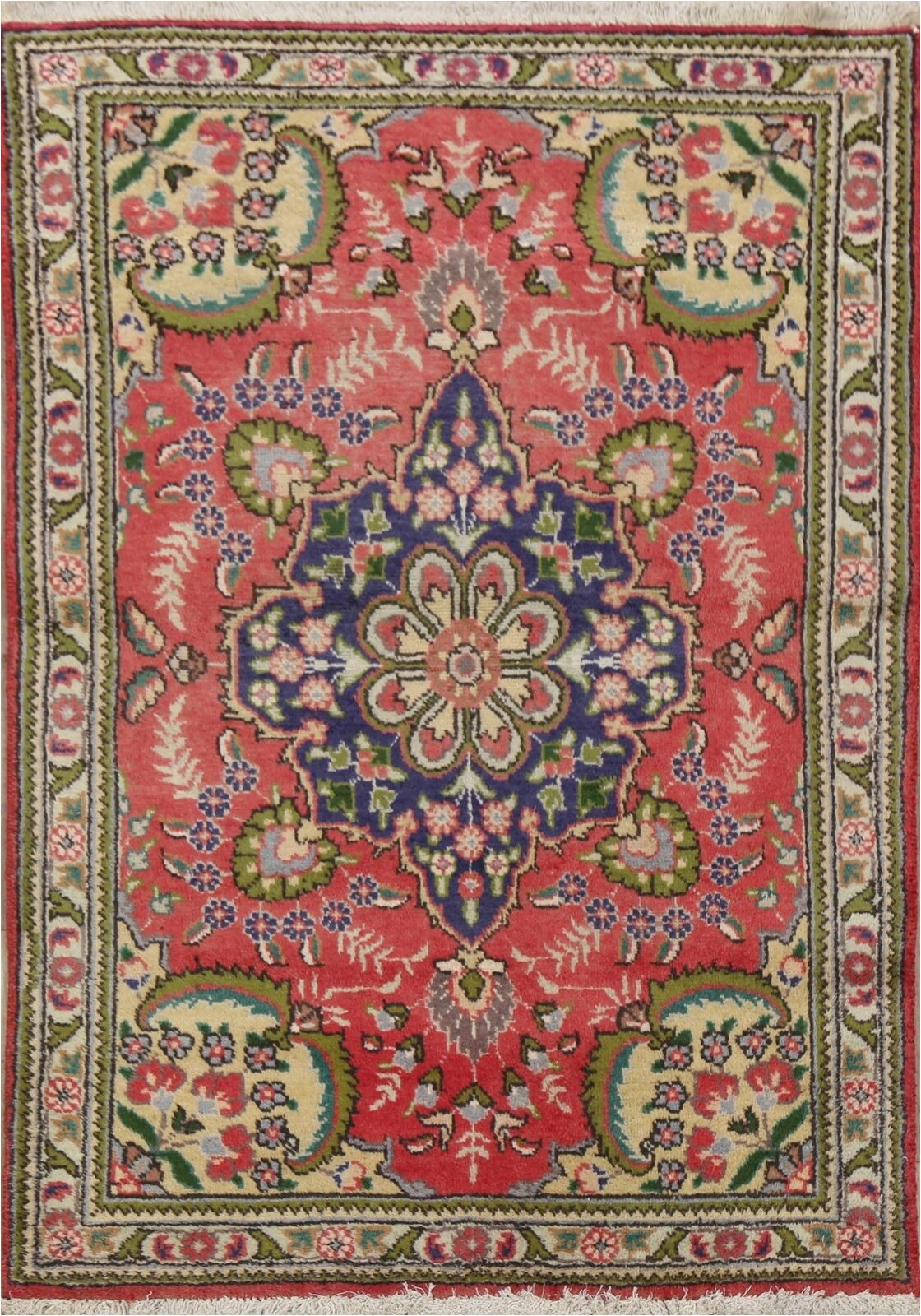 Ottomanson Royal Collection area Rug Vintage Floral Tebriz Classic Hand Made area Rug Traditional oriental Carpet 3×5