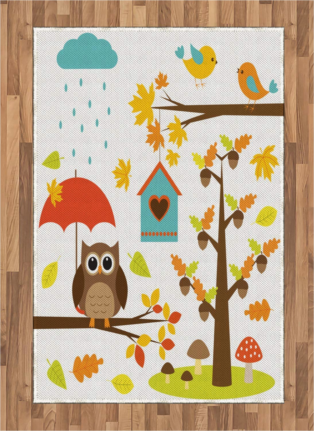 Owl area Rug for Nursery Amazon Lunarable Nursery area Rug Cartoon Style Print