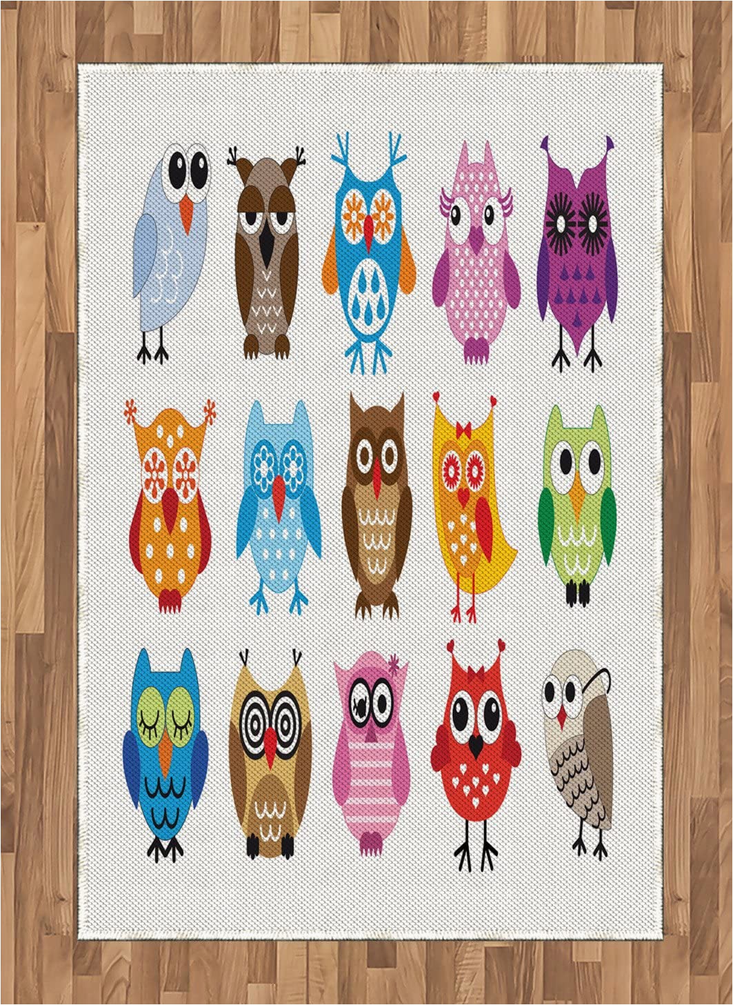 Owl area Rug for Nursery Amazon Lunarable Owl area Rug Group Of Nursery Cartoon