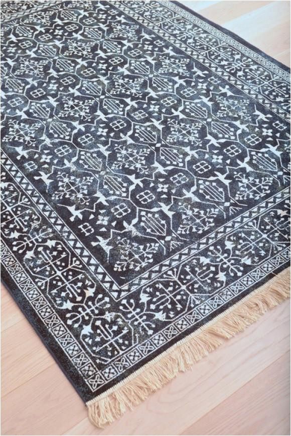 Persian Rug Navy Blue Modern Navy Blue and White Persian Style Fringe Rug