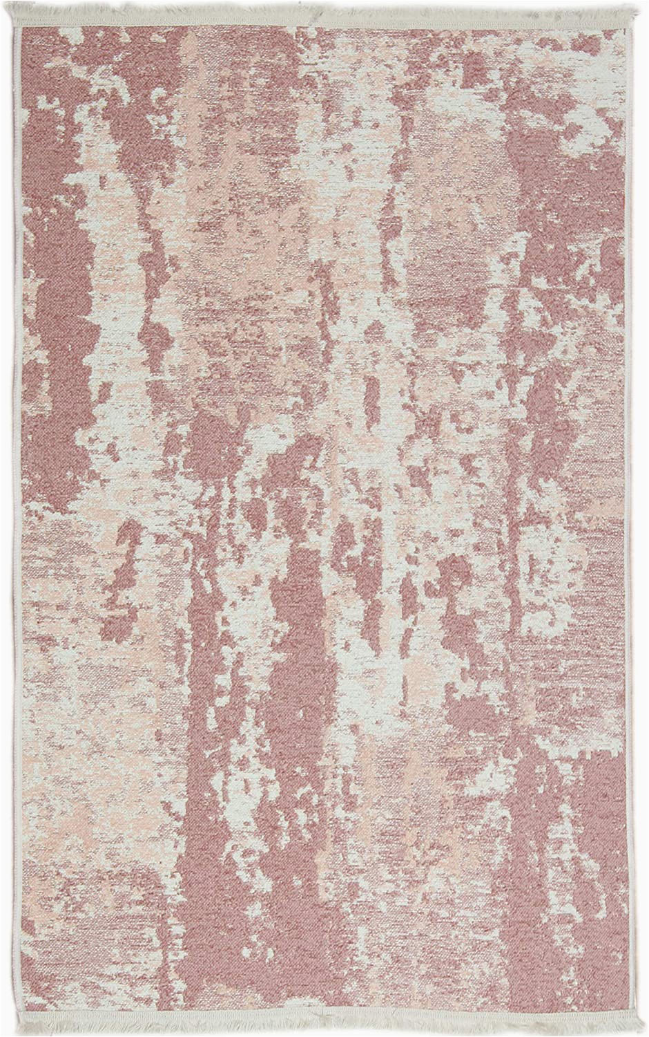 Pink and Cream area Rug Rugology Nk02 Cream Pink Reversible Double Sided Washable