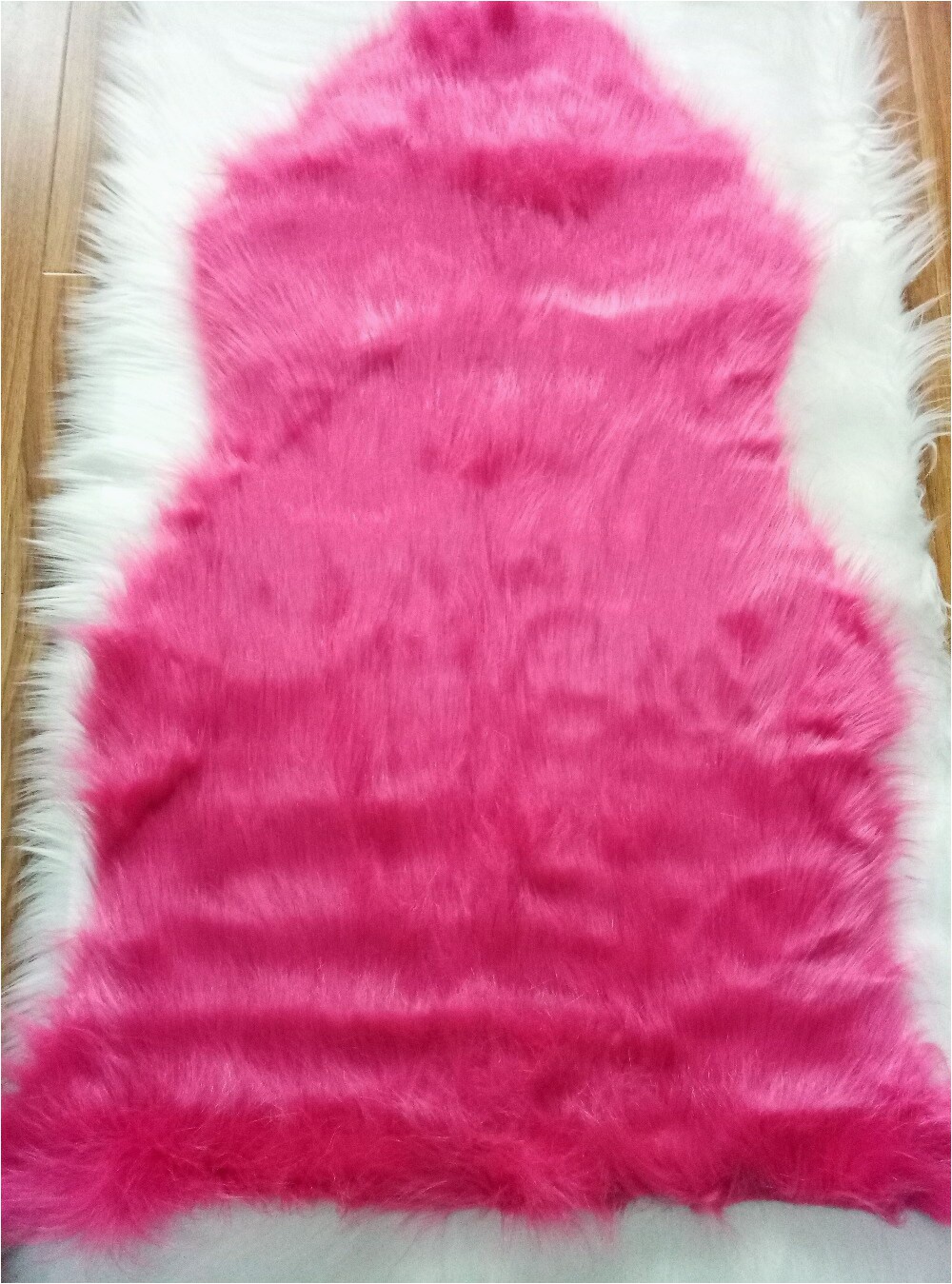 Pink Faux Fur area Rug Pink 9cm Thickness Faux Sheepskin area Rugs for Bedroom