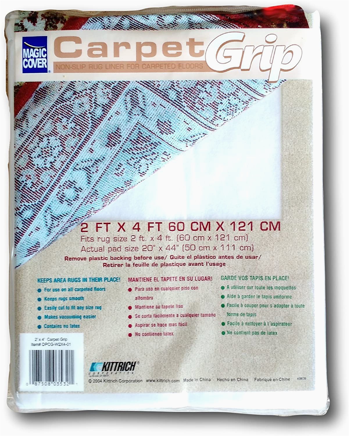 Prevent area Rugs From Slipping Magic Cover Carpet Grip Non Slip Rug Liner for Carpeted Floors area Rug Grip to Stop Rug Slipping 44 Inches