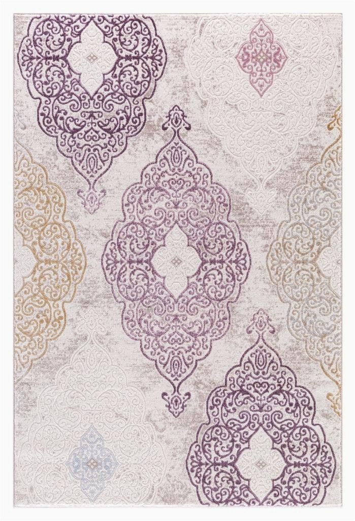 Purple and Gold area Rugs 2555 Multi