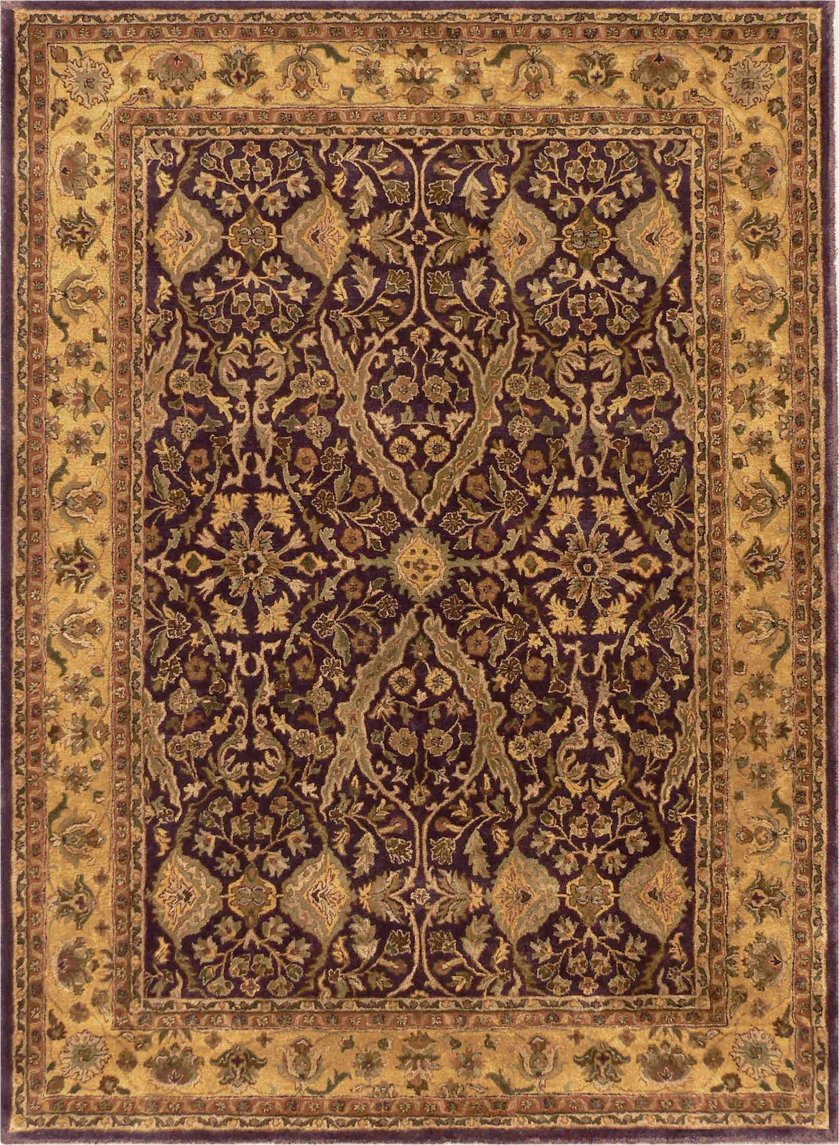 Purple and Gold area Rugs Jewel 437 Purple Gold Made to order Rug