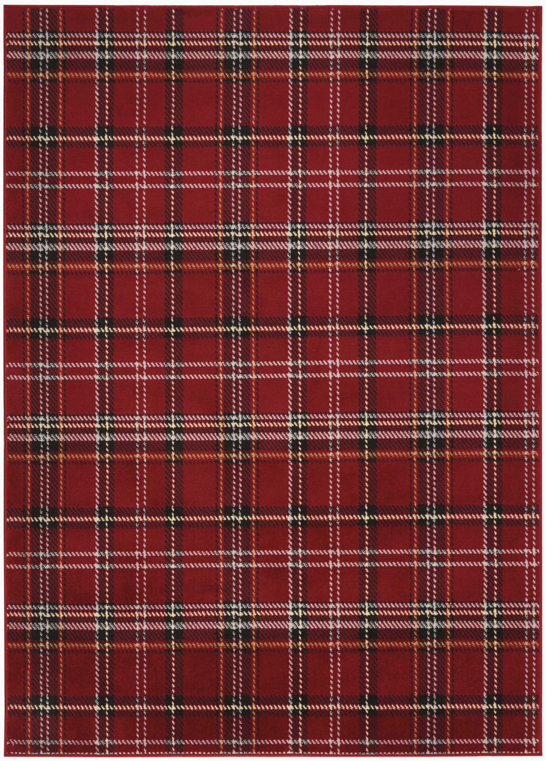 Red and Black Plaid area Rug Red Farmhouse Plaid area Rug by Pinewood Grove Walmart