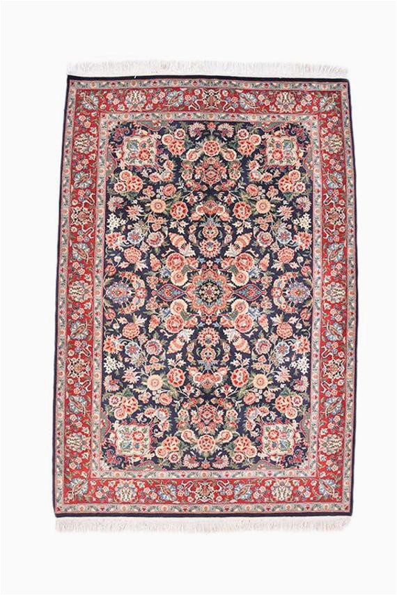 Red and Blue Vintage Rug Blue Red Rug Traditional Rug Red oriental Rug 4 X 6 Ft area Rug Hand Knotted Rug
