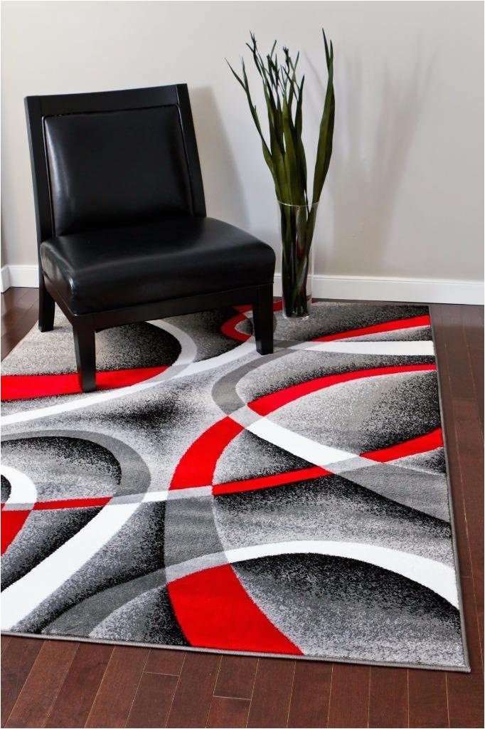 Red Grey and Black area Rugs Amazon Persian area Rugs Swirls Modern Abstract area