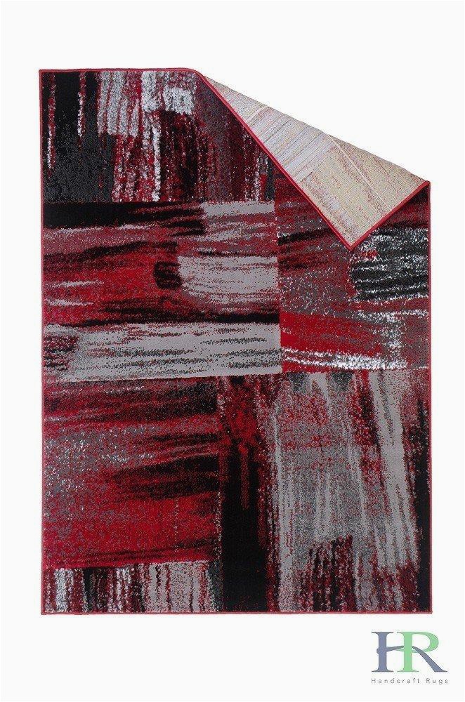 Red Grey and Black area Rugs Red Grey Silver Black Abstract Contemporary Modern Design
