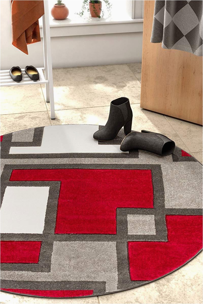 Red Grey and Black area Rugs Uptown Squares Red Grey Modern Geometric Fy Casual Hand