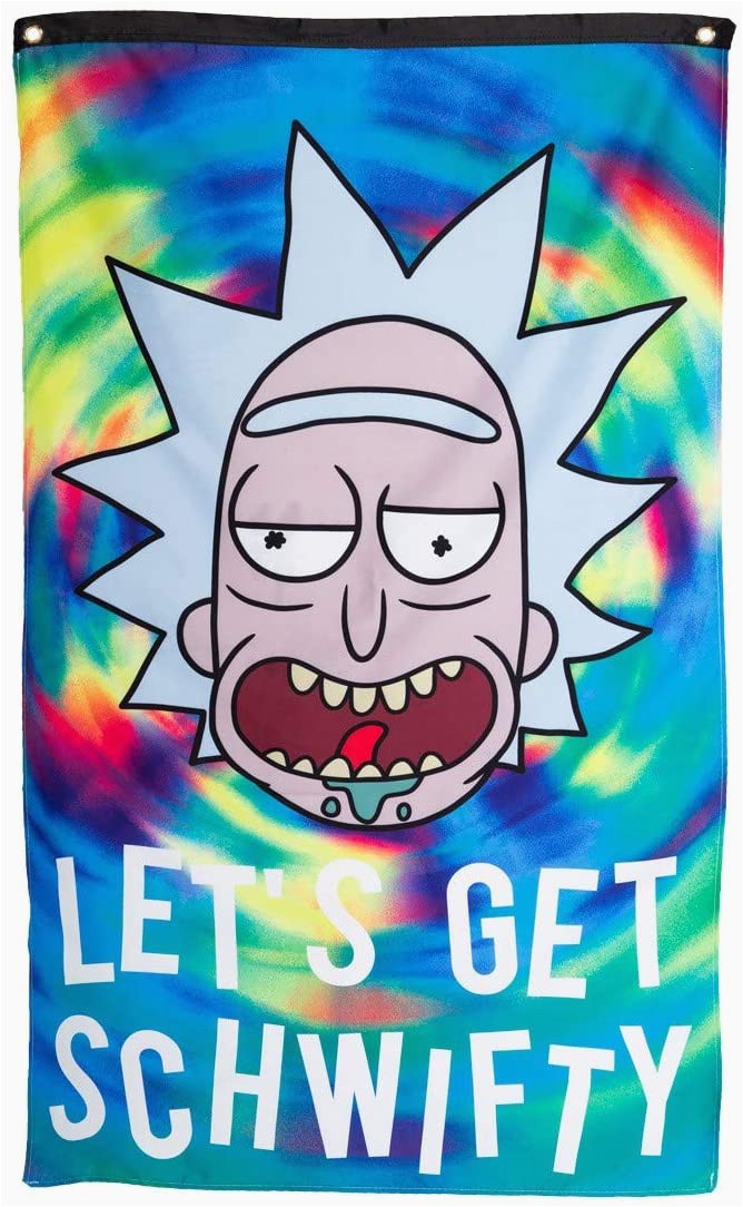 Rick and Morty area Rug Calhoun Rick and Morty Indoor Wall Banner 30" by 50" Get Schwifty