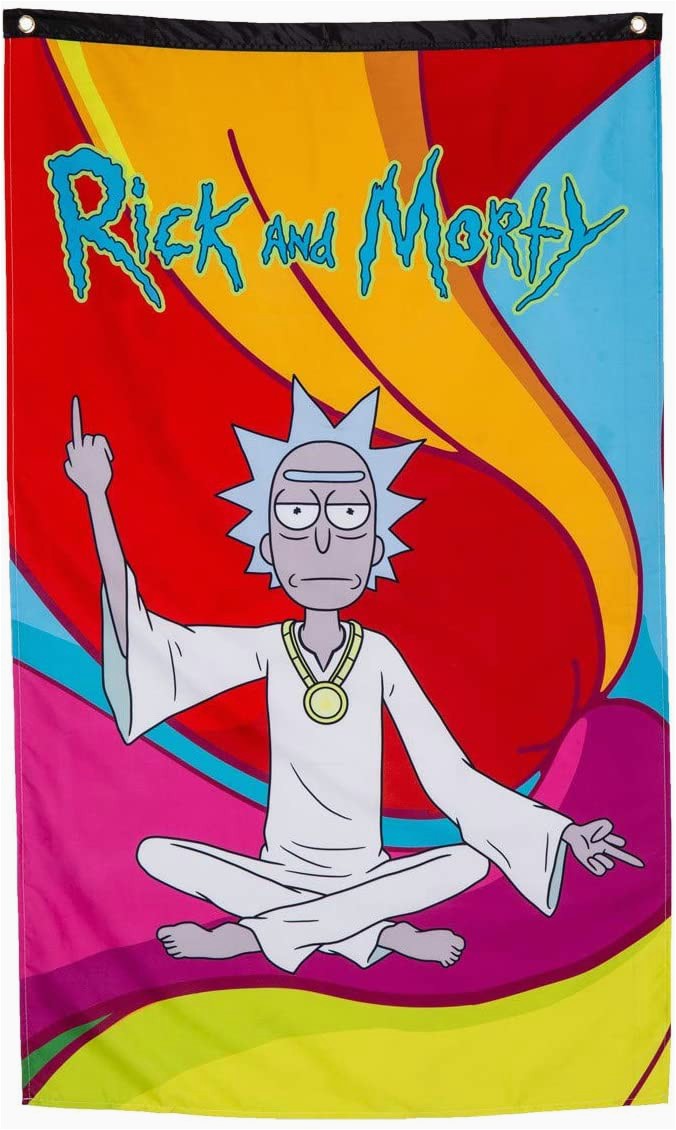 Rick and Morty area Rug Calhoun Rick and Morty Indoor Wall Banner 30" by 50" Zen Rick