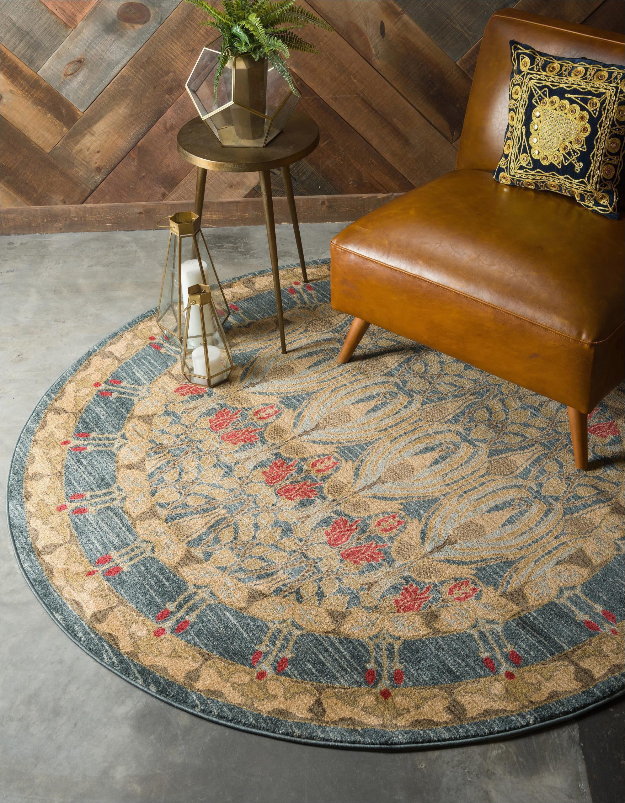 Round area Rug with Fringe Maxton Modern Classic Fringe Rug