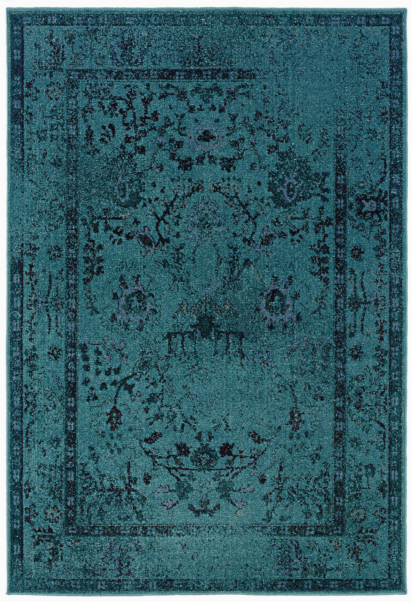 Round Blue oriental Rugs Teal Blue Overdyed Style area Rug with Ikea oriental