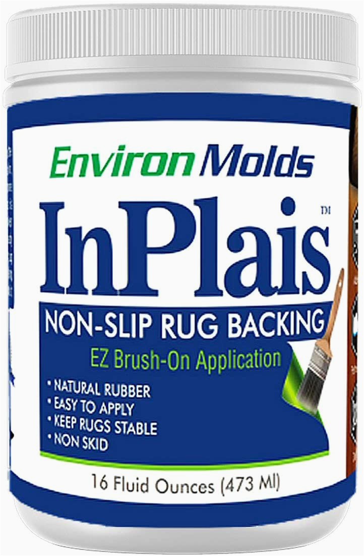Rug Adhesive for area Rugs Inplais Non Slip area Rug Backing 16 Oz Fabric & Floor Safe Latex Layer Easy Paint Application Liquid