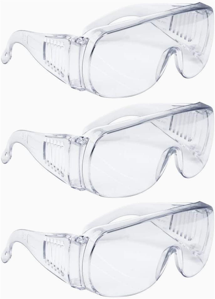 Rugged Blue Safety Glasses Amston Safety Glasses Personal Protective Equipment Ppe Eyewear Protection Clear Ansi Z87 Standards High Impact Vented Sides for Construction