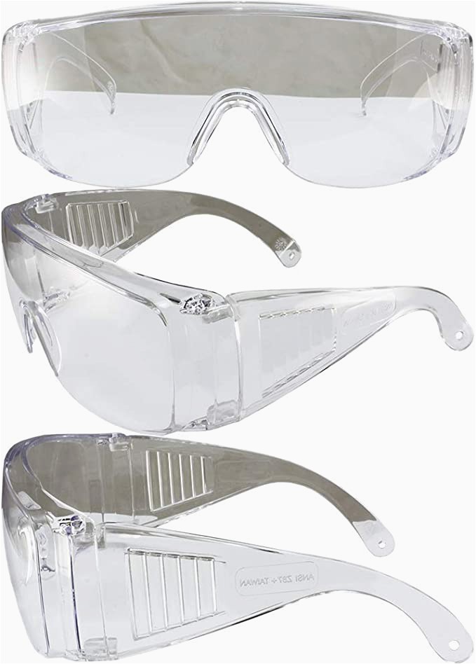 Rugged Blue Safety Glasses Birdz Visitor Clear Lab Safety Fit Over Protective Glasses for Dyi Projects Landscaping