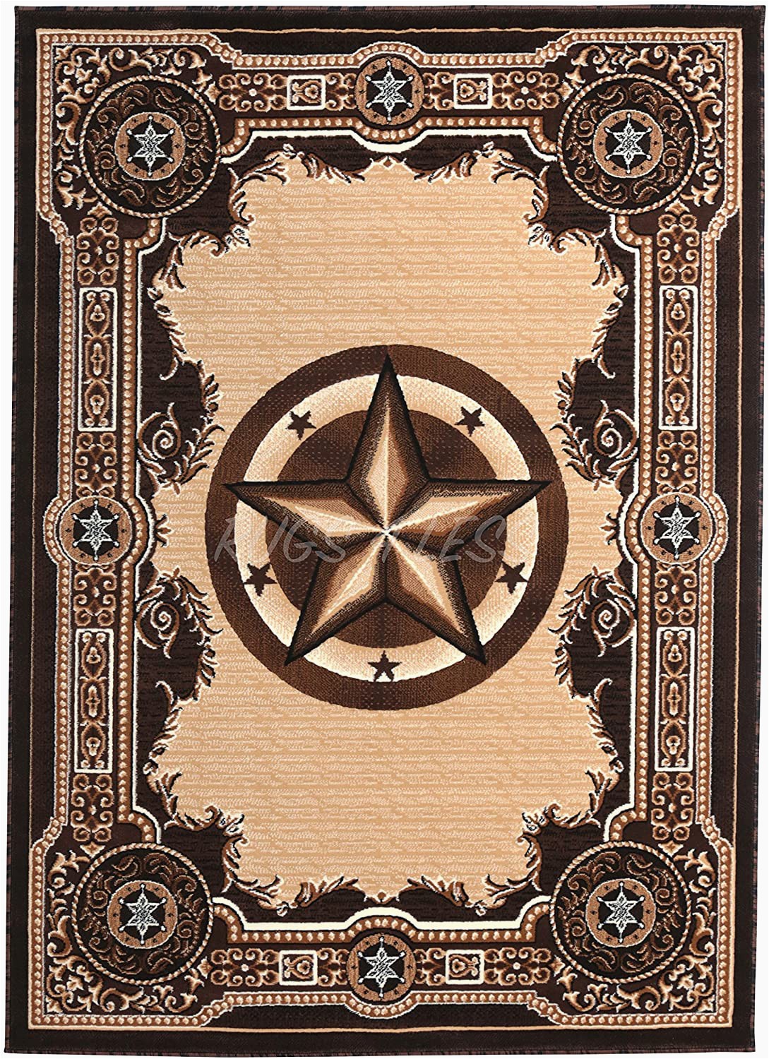Rustic Texas Star area Rugs Rugs 4 Less Collection Texas Lone Star State Novelty area Rug Chocolate Brown 723 5 X7