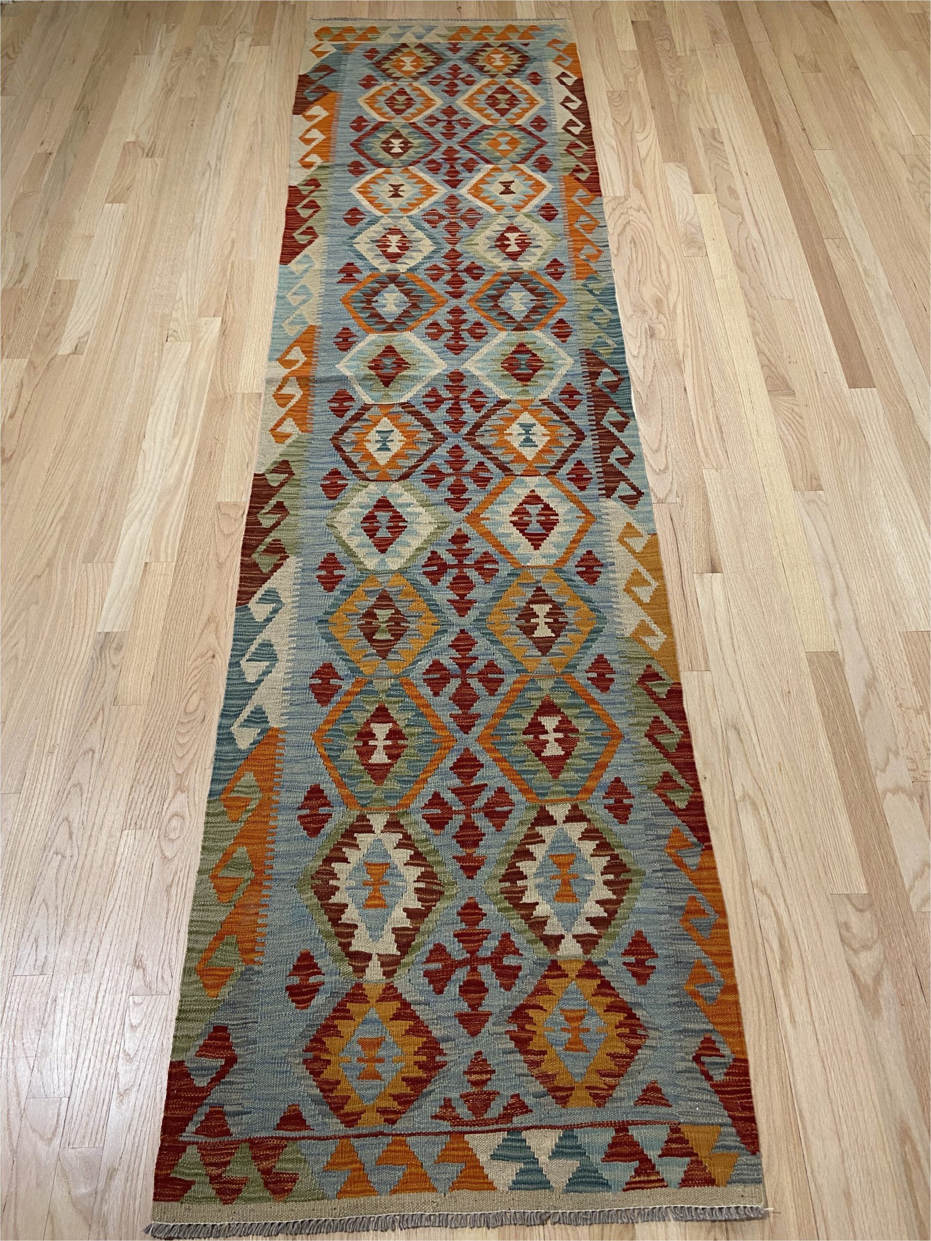 Secure area Rug to Carpet E Of A Kind Hand Knotted orange 2 7" X 10 1" Runner Wool area Rug
