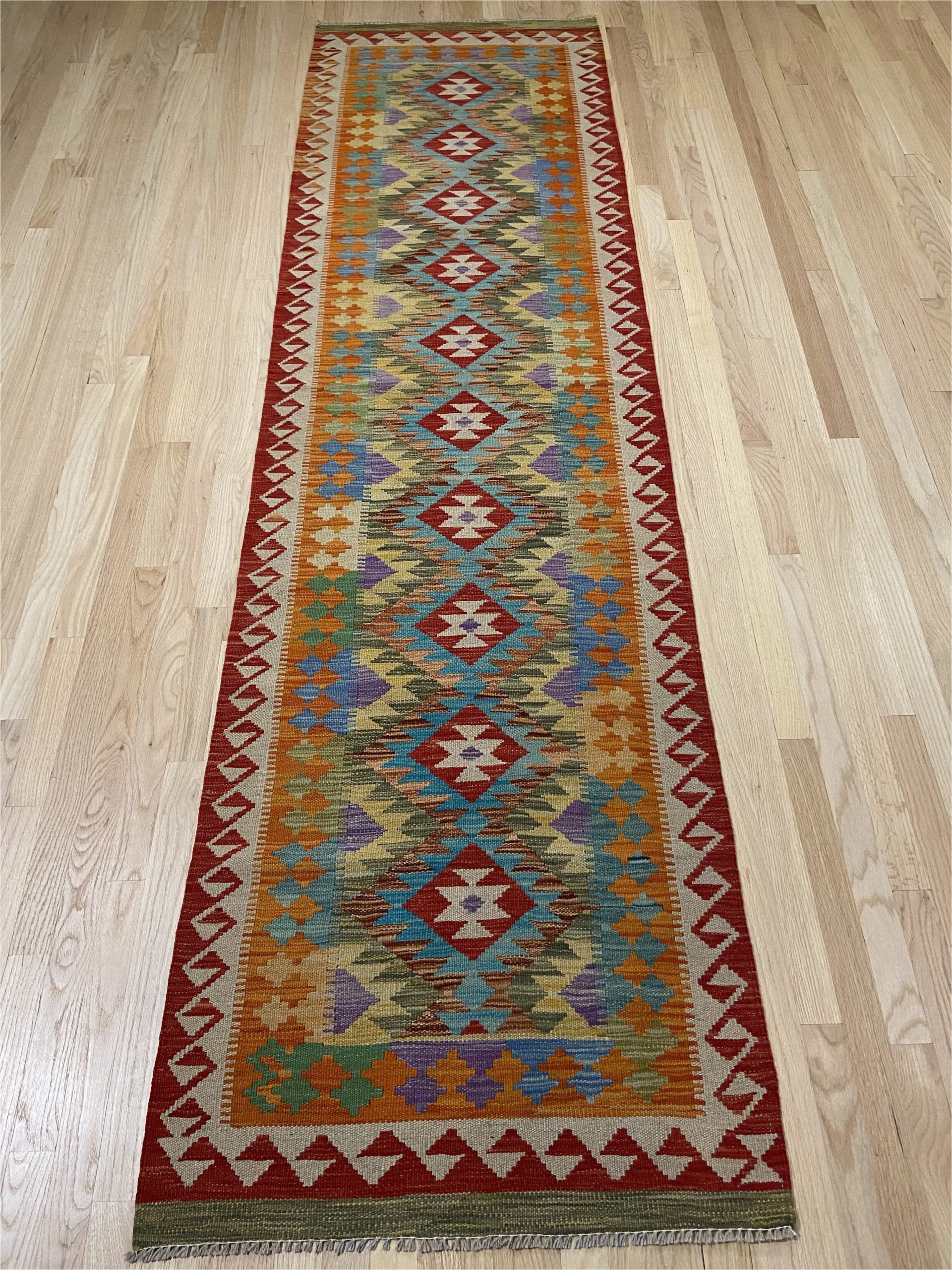 Secure area Rug to Carpet E Of A Kind Hand Knotted Red 2 8" X 9 7" Runner Wool area Rug