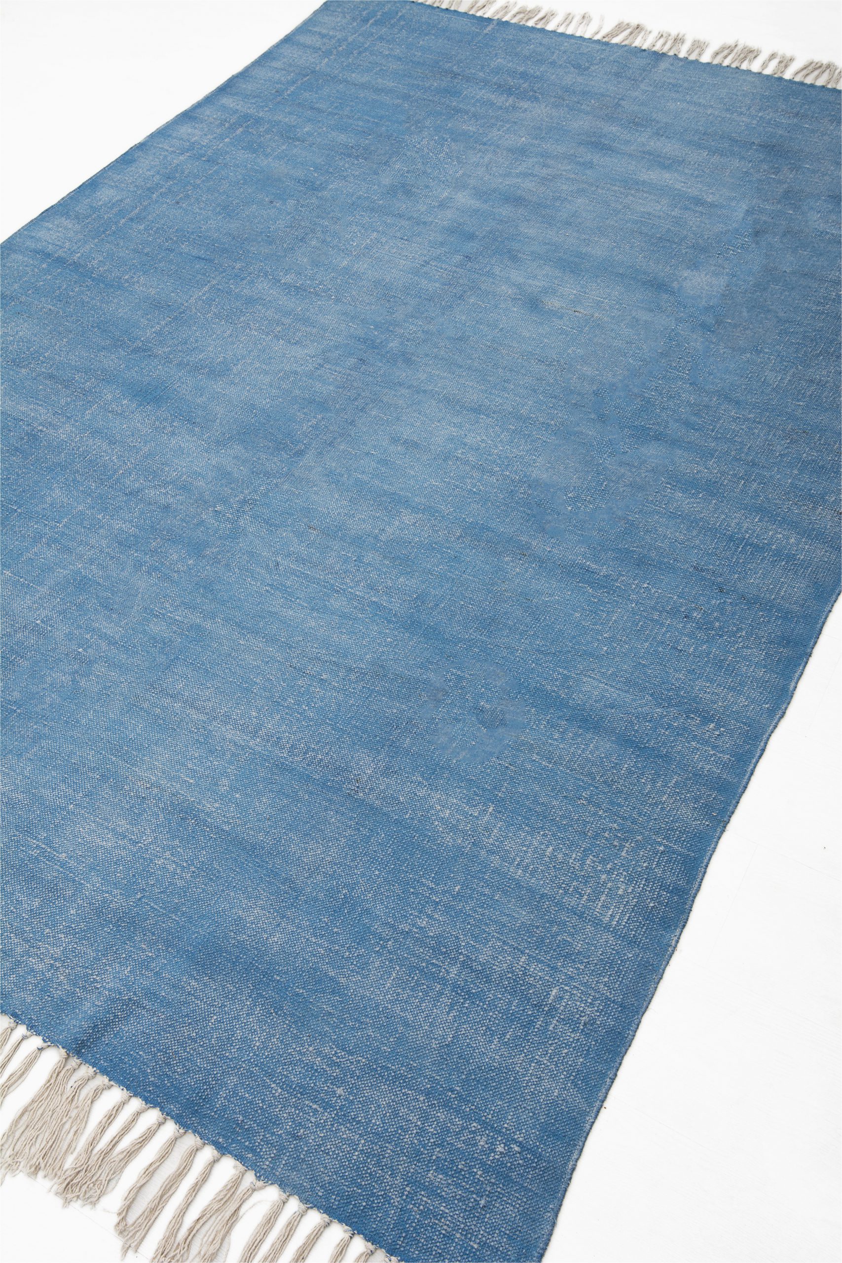 Solid Blue Wool Rug solid Blue Cotton Rug for Home Decor