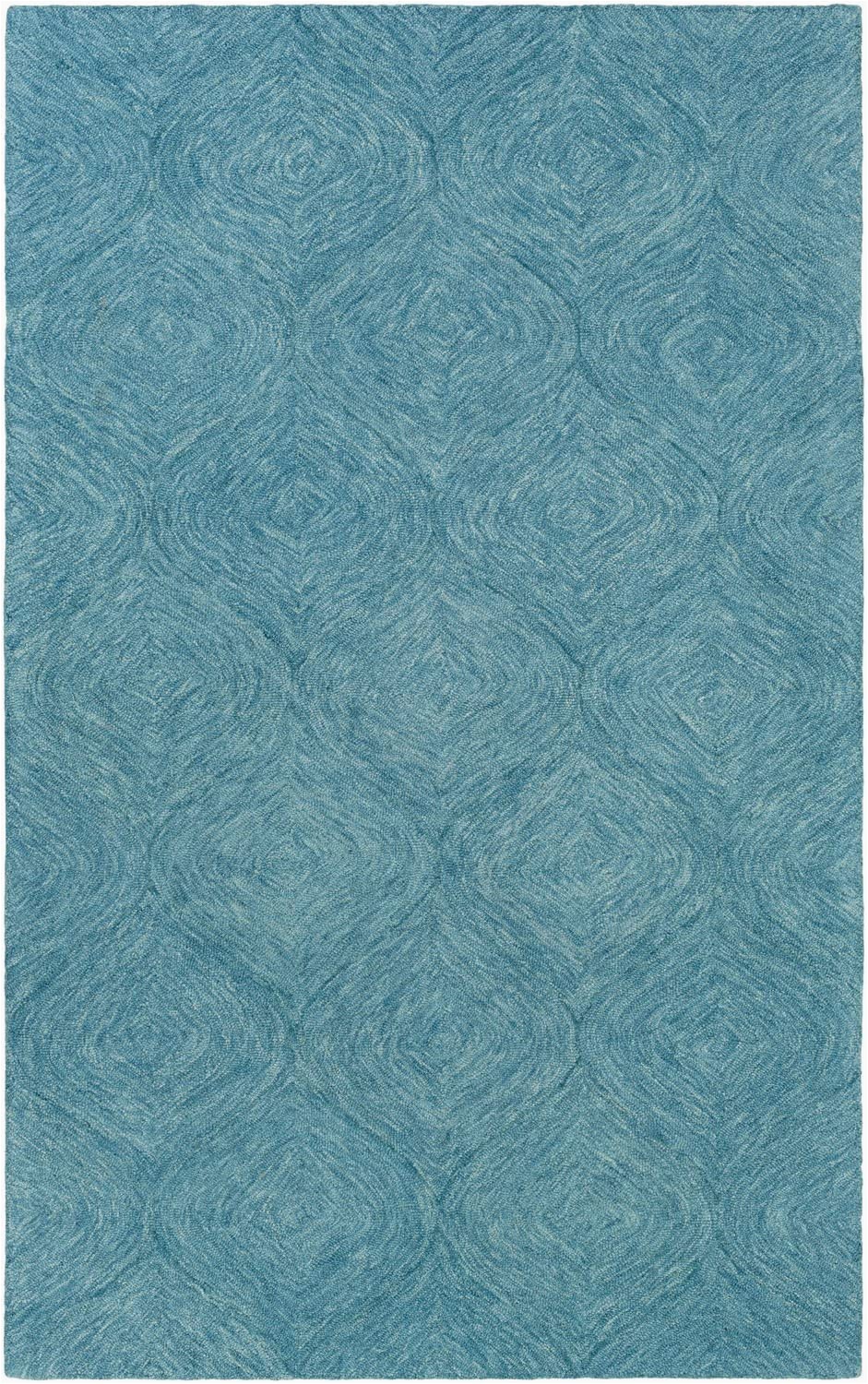 Solid Blue Wool Rug Super area Rugs Transitional Rug Teal Blue solid Premium