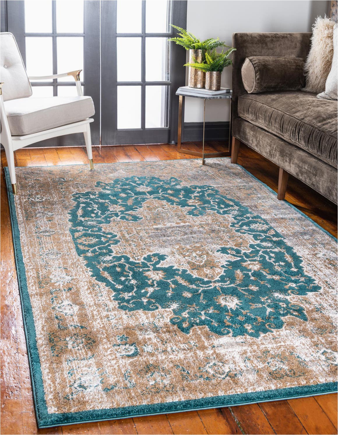 Teal and Brown area Rug 8×10 Teal 8 X 10 Delilah Rug