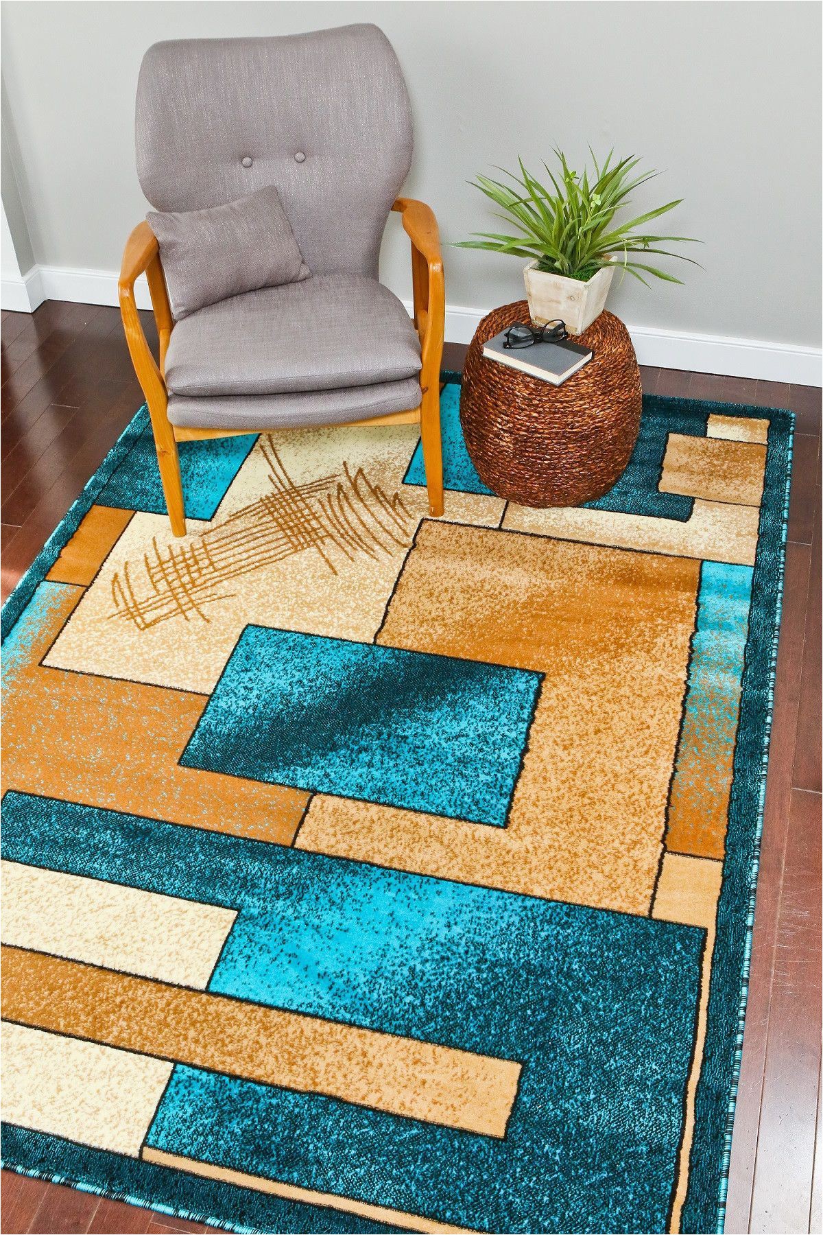 Teal and Brown area Rug Walmart 1657 Turquoise
