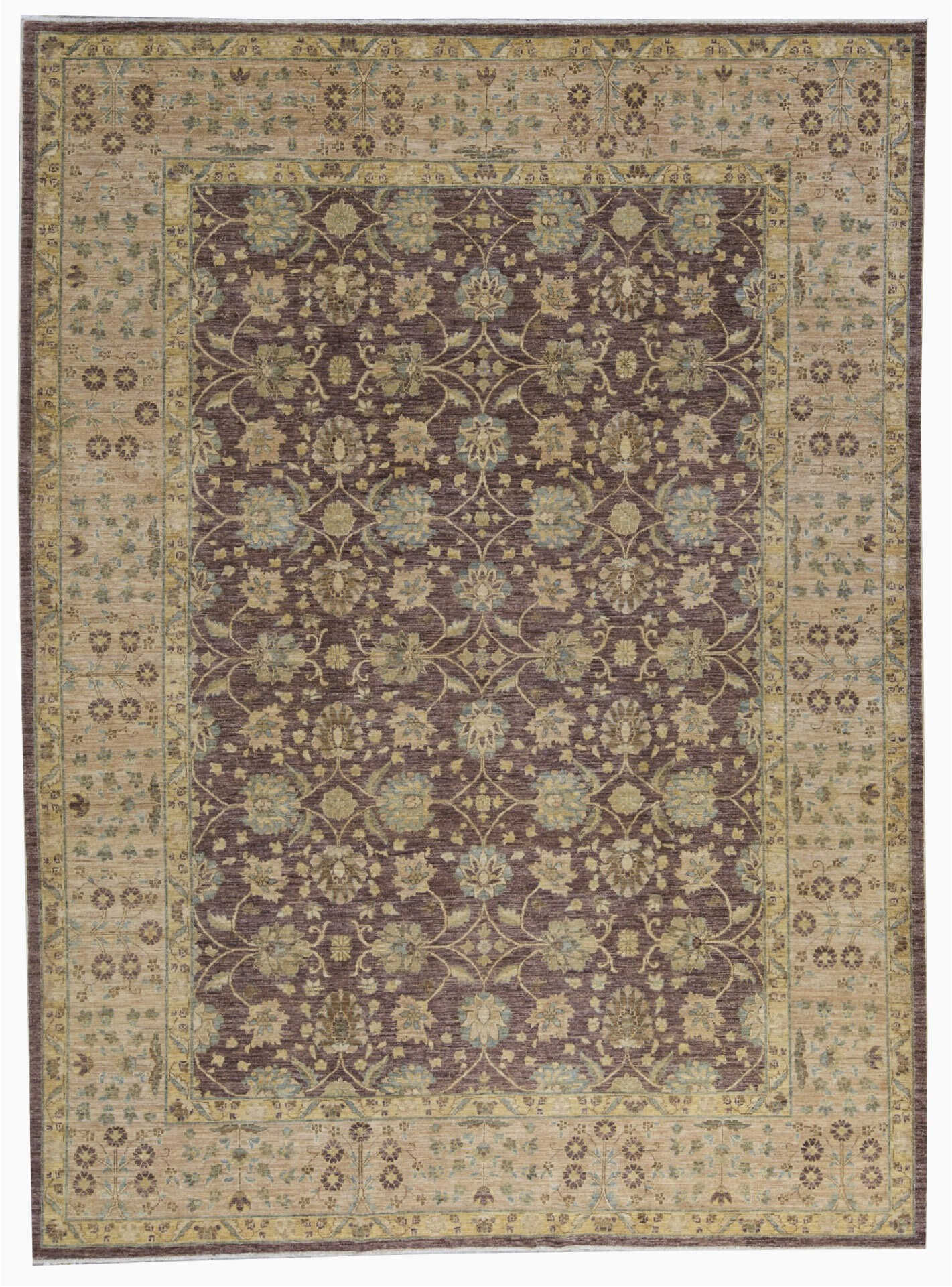 10 by 11 area Rug E Of A Kind Hand Knotted Brown Gold 8 10" X 11 11" Wool area Rug