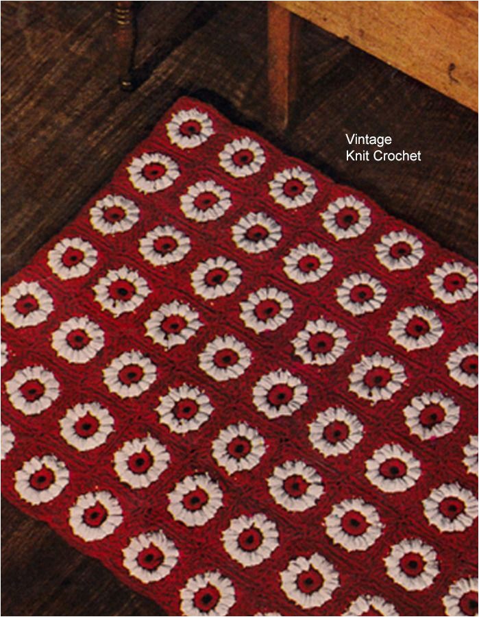 24 X 36 area Rug Crocheted Flower Rug Pattern