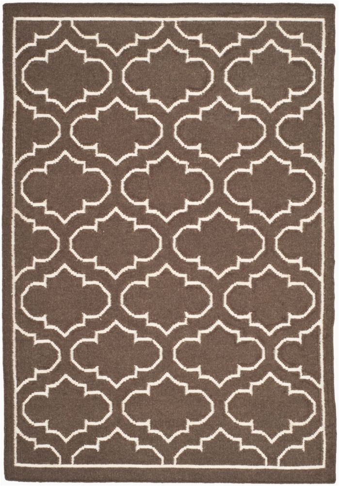 4 by 6 Foot area Rugs Dhurries Spencer Brown Ivory 4 Ft X 6 Ft area Rug