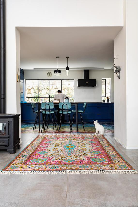 5×7 area Rug Living Room Contemporary 5×7 Pink area Rug and Turquoise Made Of Wool Striking Design for Bedroom Living Room Rugs Avail as 6×9 Rug