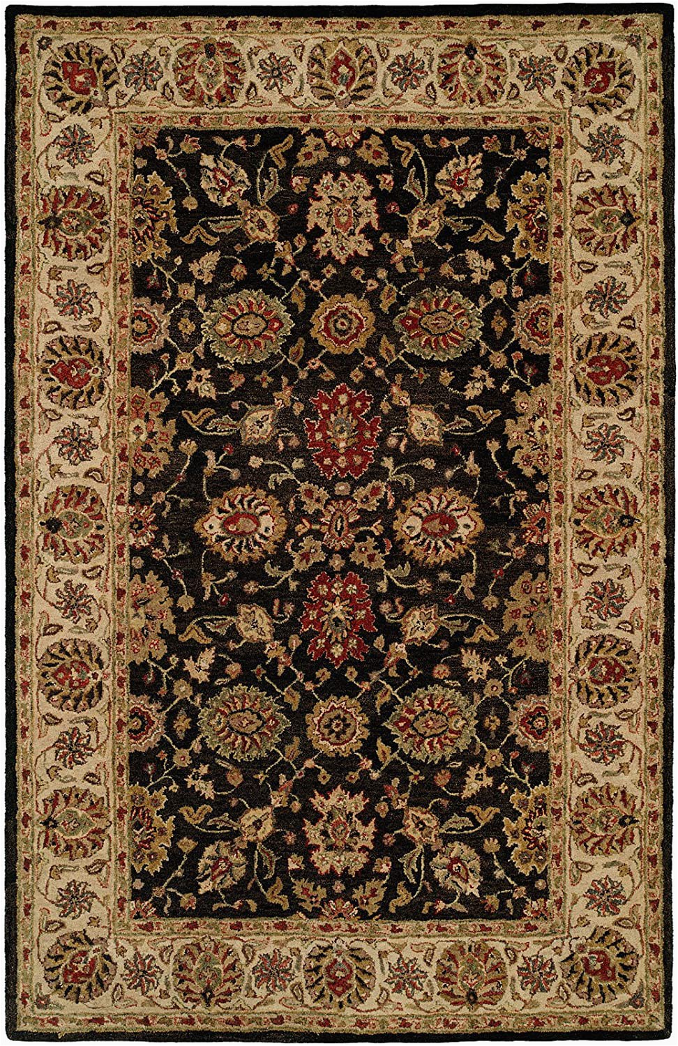 6 Foot by 9 Foot area Rugs Kalaty Empire Em 283 Hand Tufted area Rug 6 Feet by 9 Feet Black Ivory