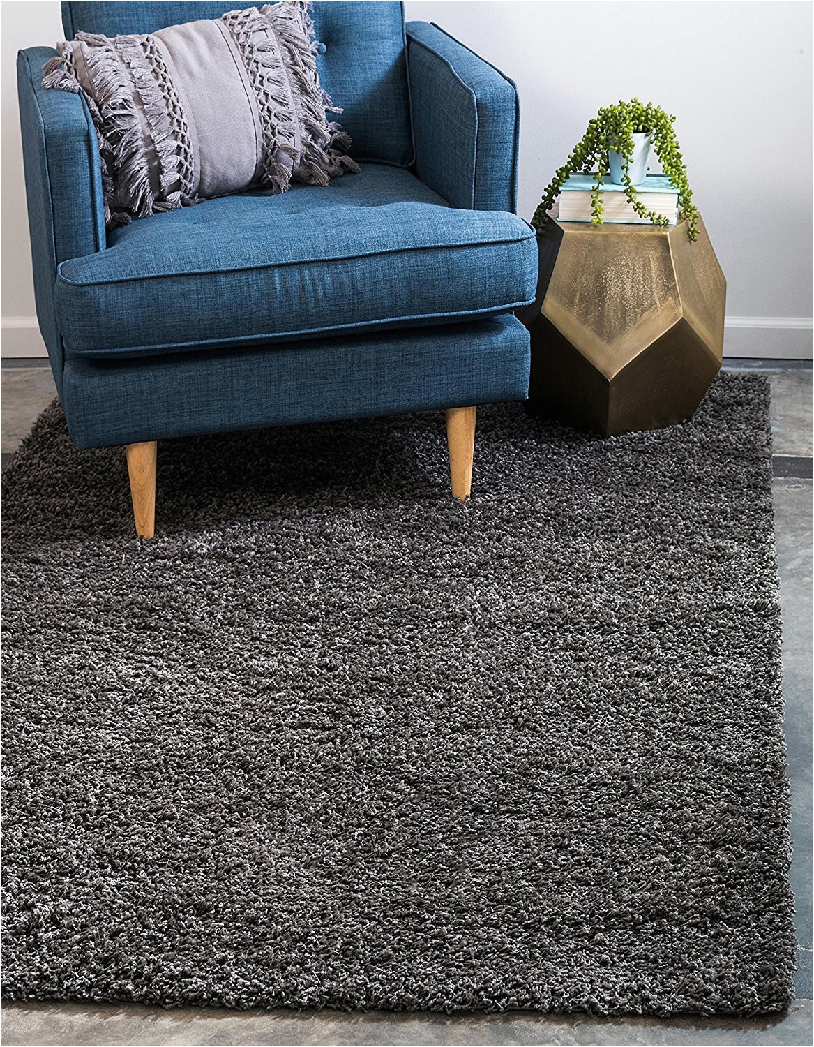60 X 60 area Rug Bravich Rugmasters Dark Grey Small Rug 5 Cm Thick Shag Pile soft Shaggy area Rugs Modern Carpet Living Room Bedroom Mats 60 X 110 Cm 2 X 3 7