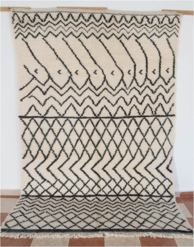 6×9 Black and White area Rug 6×9 at isi Beni Ourain Rug the athentic Black and White