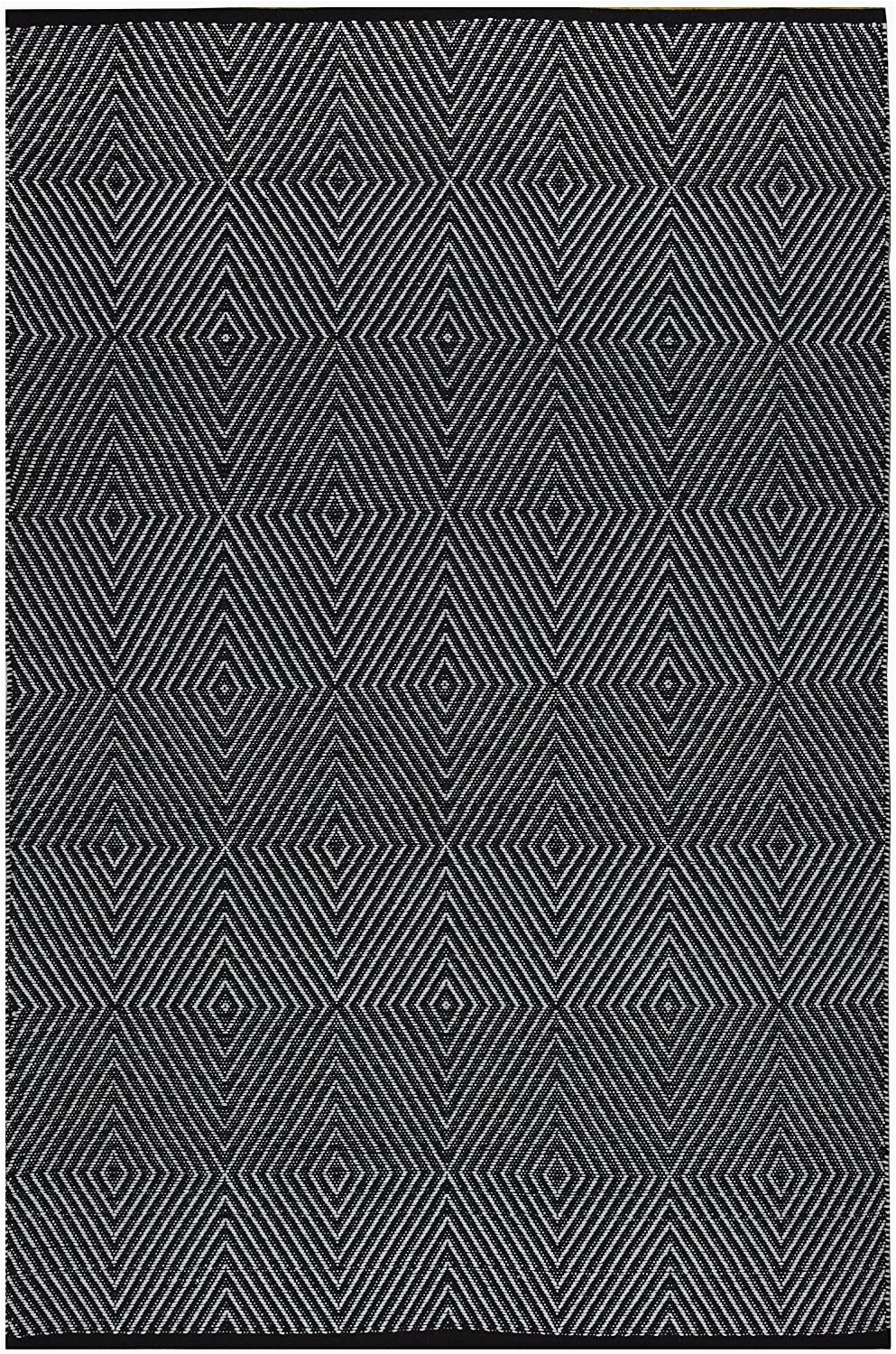 6×9 Black and White area Rug Fab Habitat Reversible Cotton area Rugs Rugs for Living Room Bathroom Rug Kitchen Rug Zen Black & Bright White