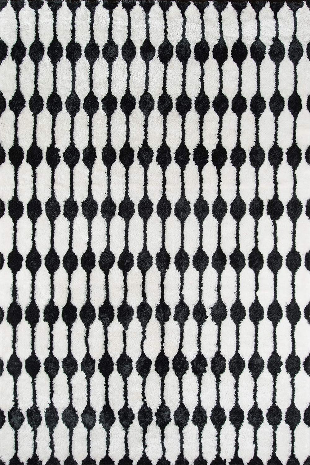 6×9 Black and White area Rug Novogratz Retro Collection Stockings Shag area Rug 7 6" X 9 6" Black