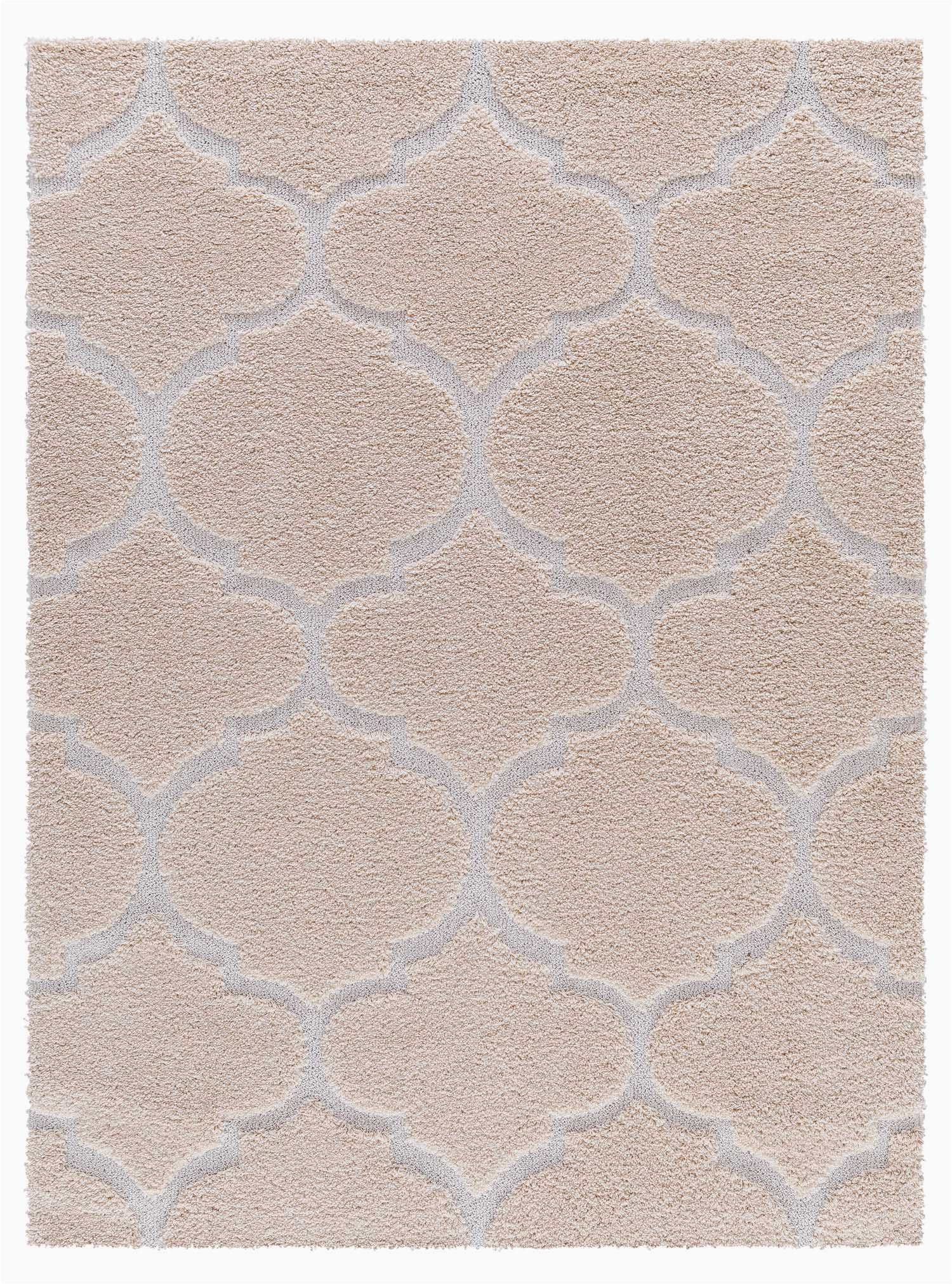 8 by 7 area Rugs Mod Arte Platinum Shag Collection Plush area Rug Modern Contemporary Style Beige White