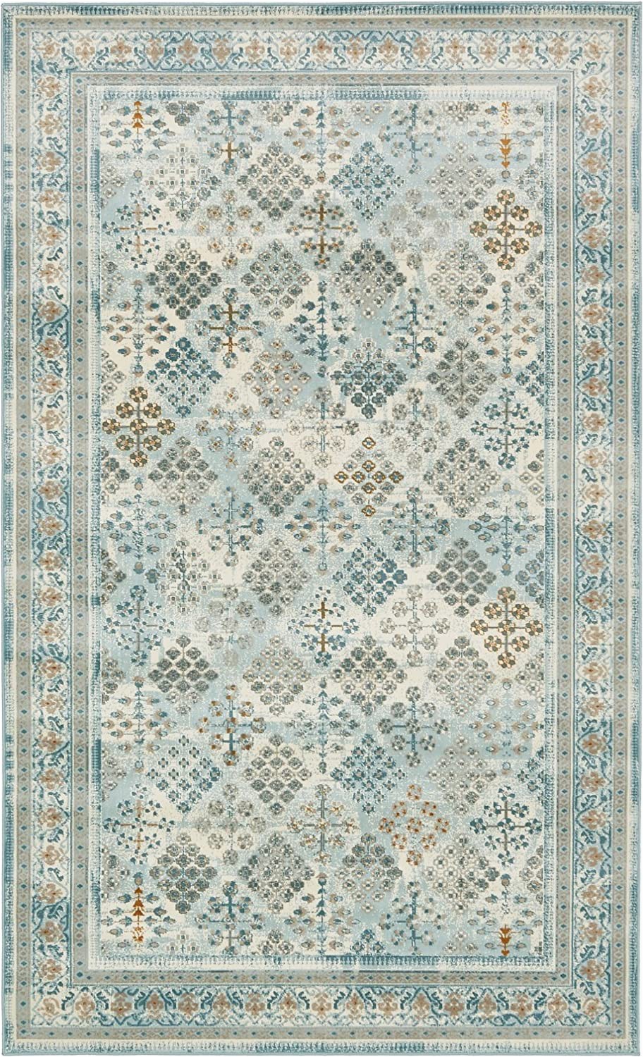 8 Foot Square area Rug area Rug Vintage Light Blue 5 X 8 Ft St John Collection Rugs Inspired Overdyed Carpet