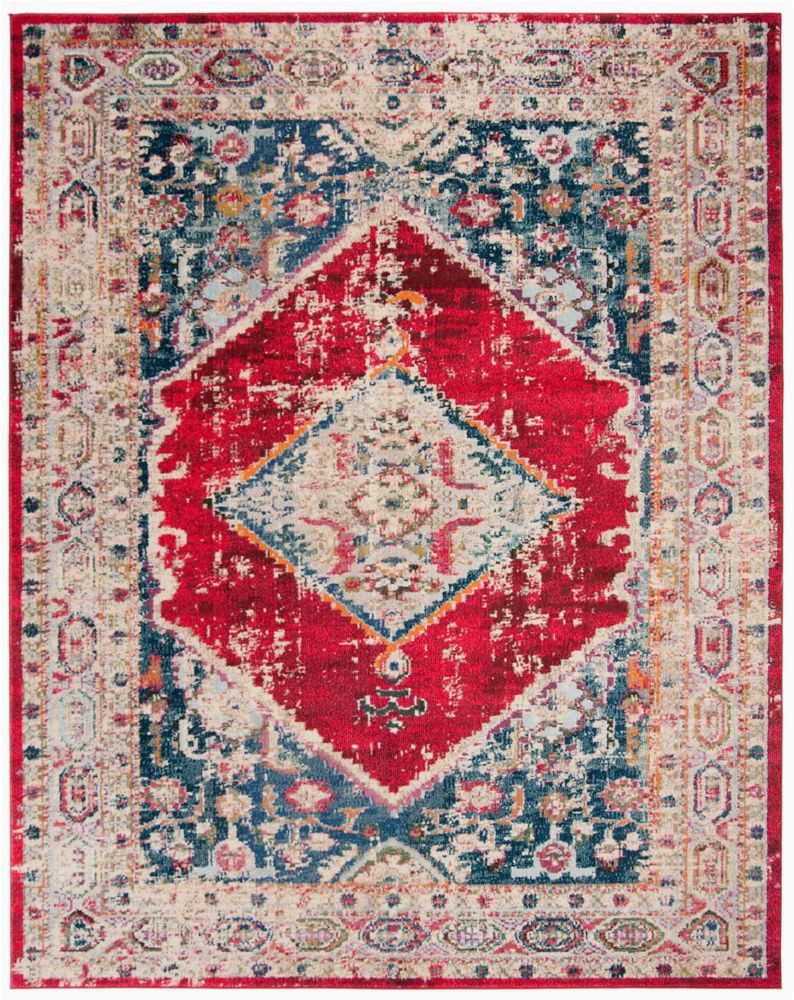 8 Ft Square area Rugs Monaco Marsan Ivory Red 8 Ft X 10 Ft area Rug