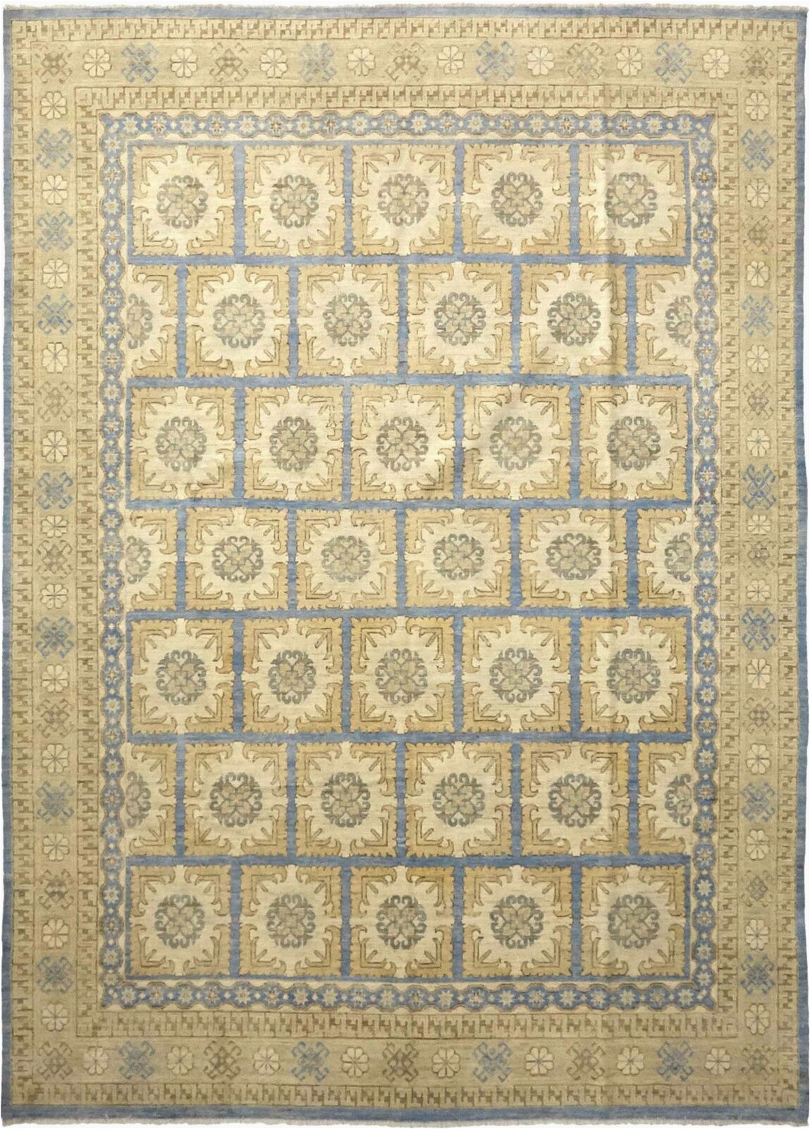 9 Foot Square area Rug solo Rugs Khotan Hand Knotted area Rug In Hazelnut Wool 9 X 12 Ft