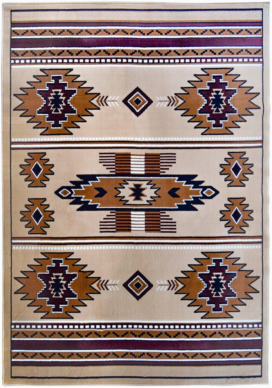 American Indian Style area Rugs Rugs 4 Less Collection southwest Native American Indian area Rug Design In Beige Berber Sw3 5 X7