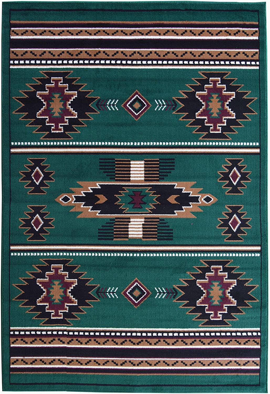 American Indian Style area Rugs Rugs 4 Less Collection southwest Native American Indian area Rug Design In Hunter Dark Green Sw3 5 X7