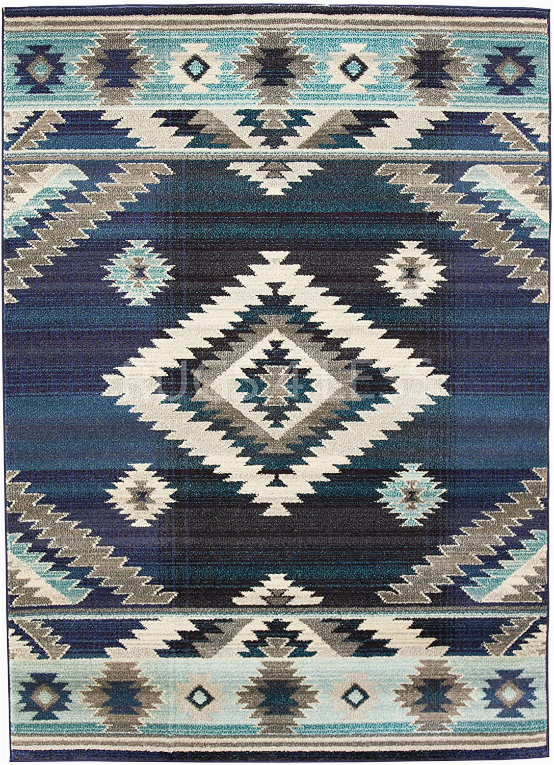 American Indian Style area Rugs Western southwestern Native American Indian area Rug 1033 Storm Blue 5ft X 7ft